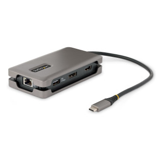 StarTech.com Adaptador Multipuertos USB-C - HDMI/DP 4K a 60Hz - Hub Ladrón USB de 3 Puertos - Power Delivery de Paso de