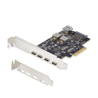 StarTech.com Tarjeta PCIe de 5 Puertos USB de 10Gbps 4x USB-C / 1x USB-A - Hub Concentrador Interno USB 3.2 de 10Gbps -