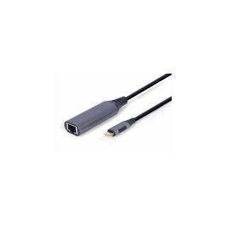 Gembird A-USB3C-LAN-01 hub de interfaz USB 3.2 Gen 1 (3.1 Gen 1) Type-C 1000 Mbit/s Negro, Gris