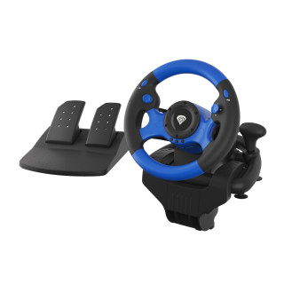 GENESIS Seaborg 350 Negro, Azul USB Volante + Pedales Nintendo Switch, PC, PlayStation 4, Playstation 3, Xbox 360, Xbox