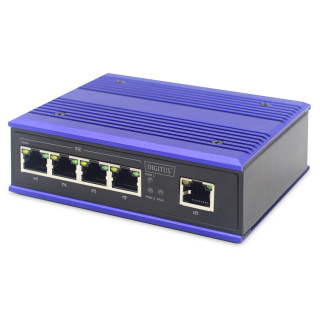 Digitus Conmutador de red Fast Ethernet de 4 puertos, industrial, no gestionado, 1 enlace ascendente RJ45