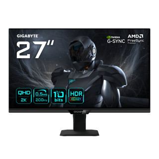 GIGABYTE G27Q20T Monitor Gaming 27” QHD - 2560 x 1440, 200Hz, 0.5ms, Compatible con G-Sync, FreeSync Premium, HDR10,...
