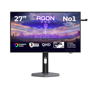 AOC AGON PRO AGP277QKDC pantalla para PC 67,3 cm (26.5") 2560 x 1440 Pixeles Quad HD OLED Gris