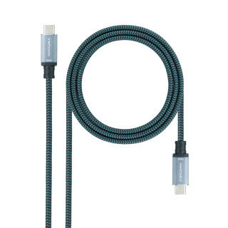 Nanocable Cable USB 3.1 Gen2 10Gbps 5A, 4K/60Hz, USB-C/M-USB-C/M, Gris/Negro, 0.5 m