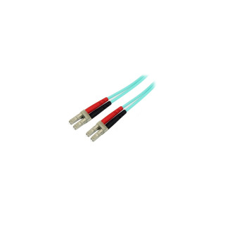 StarTech.com Cable de 1m de Fibra Í“ptica Dúplex Multimodo OM4 de 100Gb 50/125 LSZH LC a LC - Aguamarina