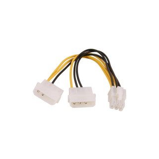 StarTech.com LP4PCIEXADAP Cable Adaptador de Alimentación de LP4 a PCI Express de 6 Pines para Tarjeta Gráfica - Negro