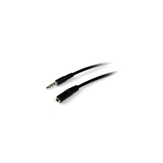 StarTech.com Cable de Extensión Alargador de Auriculares Headset Mini-Jack 3,5mm 4 pines Macho a Hembra - 1m Negro