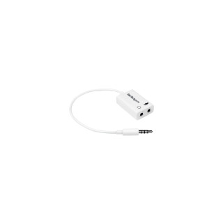 StarTech.com Adaptador de Auriculares con Micrófono Mini Jack 3,5mm Macho 4 pines a Conectores de Auriculares y de...