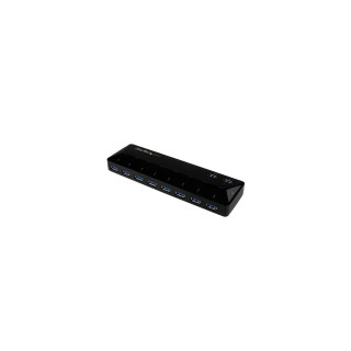 StarTech.com Hub Concentrador USB 3.0 de 10 Puertos - Ladrón con Puertos de Carga y Sincronización - Hub con 2 Puertos