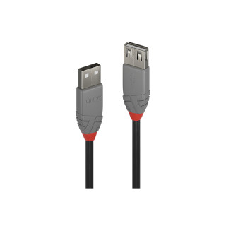 Lindy 36701 cable USB 0,5 m USB 2.0 USB A Negro, Gris