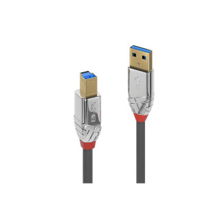 Lindy 36660 cable USB 0,5 m USB 3.2 Gen 1 (3.1 Gen 1) USB A USB B Cromo, Gris