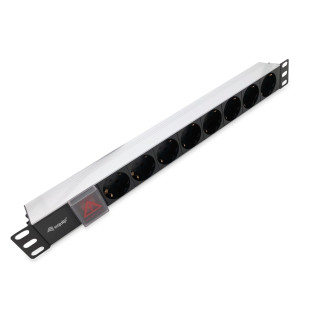 Equip 333293 unidad de distribución de energía (PDU) 8 salidas AC 1U Negro, Plata