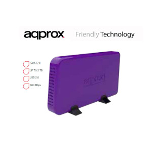 CAJA 3.5 APPROX SATA USB 2.0 PURPURA APPHDD07P