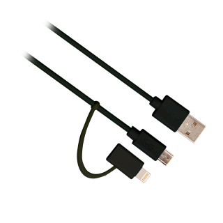 CABLE LIGHTNING M MICRO USB M A USB A M 1 MT EWENT EW9909