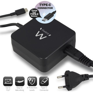 CARGADOR NOTEBOOK ULTRA COMPACTO USB TIPO-C 65W