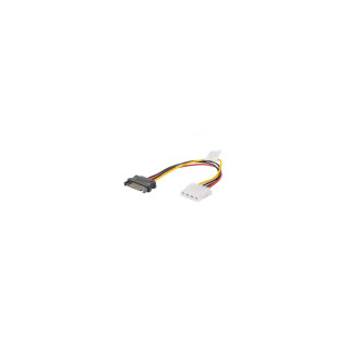 Lanberg CA-SAHD-10CU-0015 cable de SATA 0,15 m Molex (4-pin) SATA de 15 pines Negro, Rojo, Amarillo