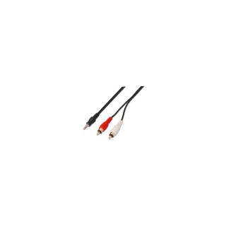 CABLE AUDIO ESTEREO AISENS JACK 3.5MM MACHO A 2XRCA MACHO 3M NEGRO A128-0148