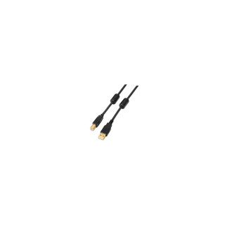 CABLE AISENS USB TIPO-A MACHO A USB TIPO-B MACHO FERRITA DOBLE APANTALLADO 2M NEGRO A101-0009