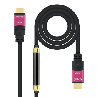 cable nanocable hdmi macho a macho alta velocidad v2.0 repetidor para amplificar señal 25m negro rosa 10.15.3725