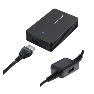 Cargador adaptador de corriente phoenix universal automatico 40w para portatiles y netbooks con puerto usb negro PHCHARGER40+