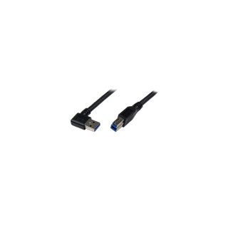 StarTech.com Cable usb 3.2 super speed micro usb-b macho a usb-a macho acodado en angulo a la derecha 1m negro USB3SAB1MRA