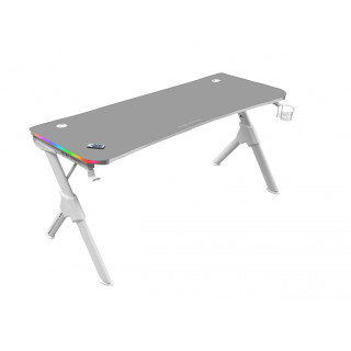 Mars Gaming Mesa Gaming RGB 140cm Soportes Extra Alfombrilla Total Blanco