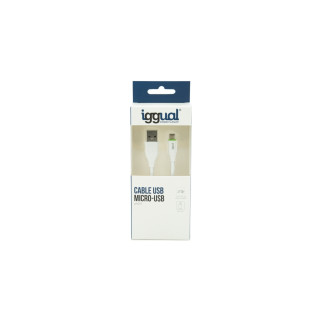 iggual Cable USB A/Micro-USB A 1 m Blanco