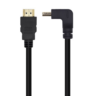 AISENS Cable HDMI V2.0 Acodado Premium Alta Velocidad / HEC 4K@60Hz 18Gbps 2 m Negro