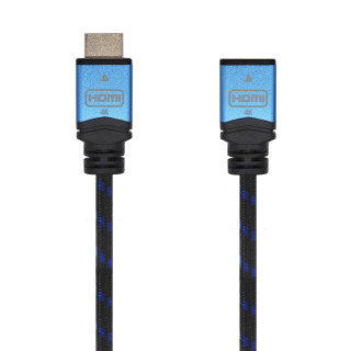 Aisens Cable Hdmi V2.0 prolongador premium alta velocidad macho a hembra negro azul