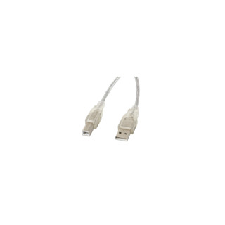 Lanberg CA-USBA-12CC-0018-TR cable USB 1,8 m USB 2.0 USB B Transparente