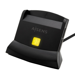 AISENS Lector De Tarjeta Dni Con Lector De Tarjetas SIM, SD, Micro SD, MMC, RS-MMC, MMC Micro, USB-C, Negro