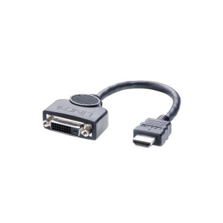 Lindy 41227 adaptador de cable de vÍ­deo 0,2 m DVI-D HDMI Negro