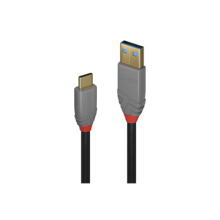 Lindy 36910 cable USB 0,5 m USB C USB A Negro, Gris