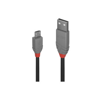 Lindy 36734 cable USB 3 m USB 2.0 USB A Micro-USB B Negro, Gris