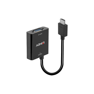 Lindy 38291 adaptador de cable de vÍ­deo 0,1 m HDMI tipo A (Estándar) VGA (D-Sub) Negro