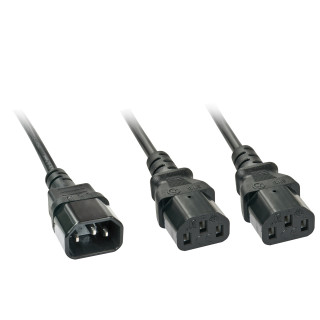 Lindy 30039 cable de transmisión Negro 2 m C14 acoplador Acoplador C13 2 x