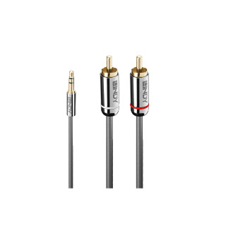 Lindy 35333 cable de audio 1 m 3,5mm 2 x RCA Antracita