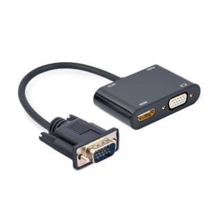 Gembird A-VGA-HDMI-02 adaptador de cable de vÍ­deo 0,15 m HDMI + VGA (D-Sub) VGA (D-Sub) Negro