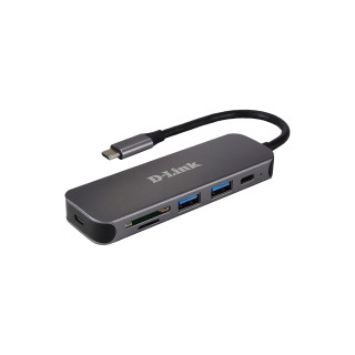 D-Link DUB-2325 hub de interfaz USB Tipo C 5000 Mbit/s Gris