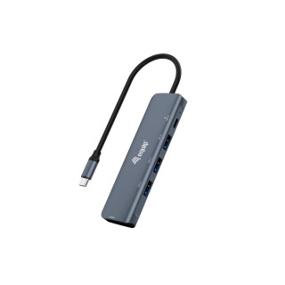 Equip 133487 hub de interfaz USB 3.2 Gen 1 (3.1 Gen 1) Type-C 5000 Mbit/s Negro, Gris