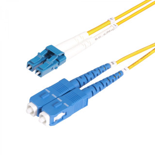 StarTech.com Cable de Fibra ptica LC a SC (UPC) OS2 Monomodo 9/125µm 10G LSZH Dplex de 3m - Low Insertion Loss - Resistente a…