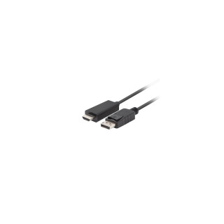 Lanberg CA-DPHD-11CC-0018-BK cambiador de género para cable DisplayPort HDMI Negro