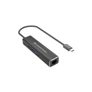 Conceptronic ABBY13B base para portátil y replicador de puertos Alámbrico USB 3.2 Gen 1 (3.1 Gen 1) Type-C Gris