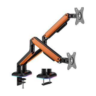 AISENS Soporte de Mesa RGB Gaming contrapeso giratorio e inclinable para Monitor/TV 9Kg (3 Pivotes, 2 Brazos) de 17-32,…