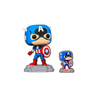 Funko pop marvel a60 - comic capitan america con pin