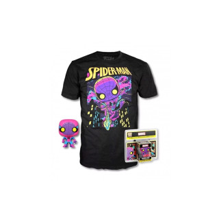 Pop & tee marvel spiderman black light funko + camiseta talla xl