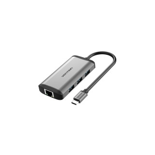Vention Docking USB Tipo-C CNCHB/ 1xHDMI/ 3xUSB/ 1xUSB Tipo-C PD/ 1xRJ45/ Gris