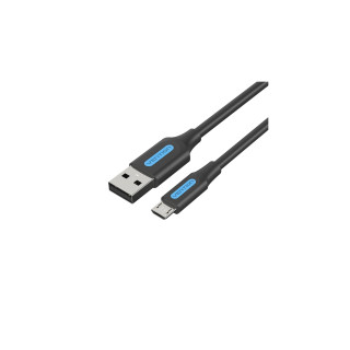 Vention Cable USB 2.0 COLBI/ USB Macho - MicroUSB Macho/ Hasta 60W/ 480Mbps/ 3m/ Negro