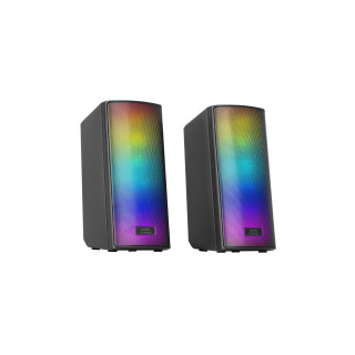 Mars Gaming MSRGB2, Altavoces Bluetooth 5.3 15W, Procesador de Sonido DSP, Iluminación RGB Dinámica, Frontal Total Mesh,…