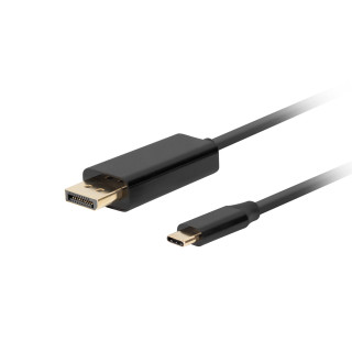 Lanberg CA-CMDP-10CU-0010-BK adaptador de cable de vídeo 1 m USB Tipo C DisplayPort Negro